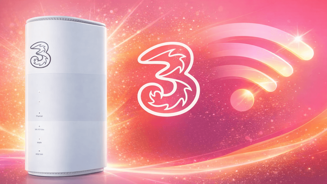 Wi-Fi router with Three logo