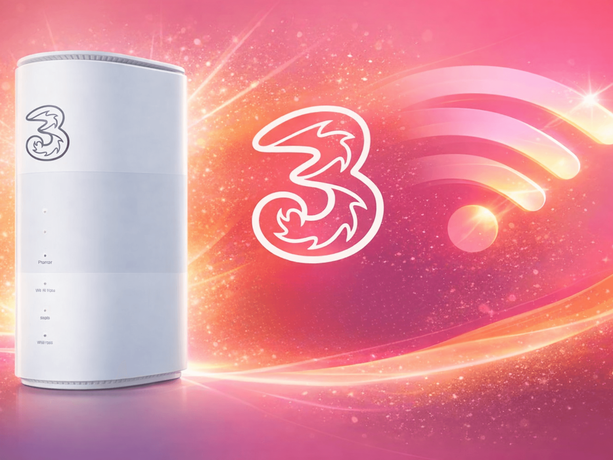 Wi-Fi router with Three logo