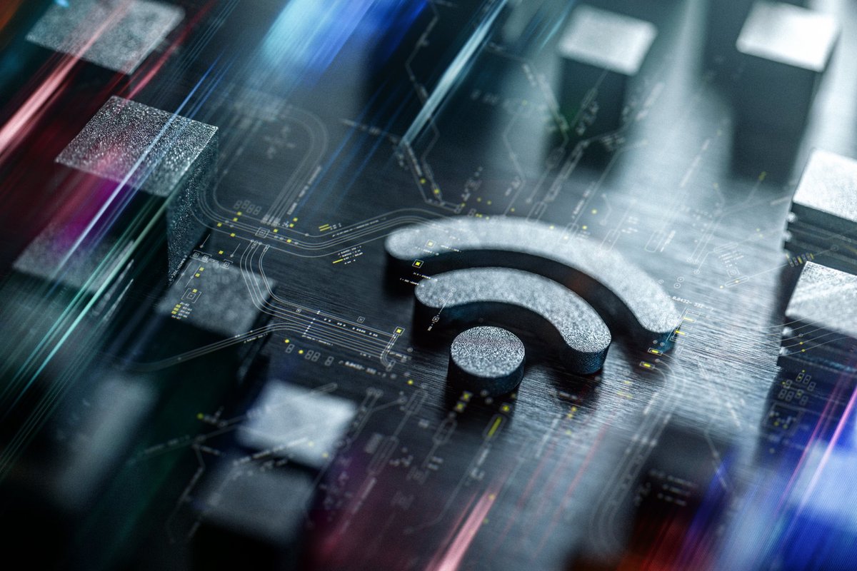 Wi-Fi symbol with digital background