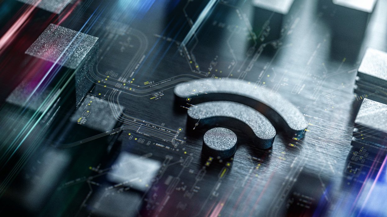 Wi-Fi symbol with digital background