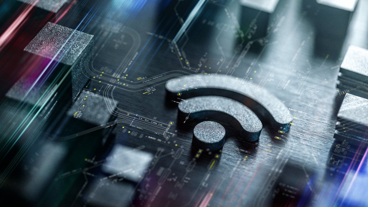 Wi-Fi symbol with digital background