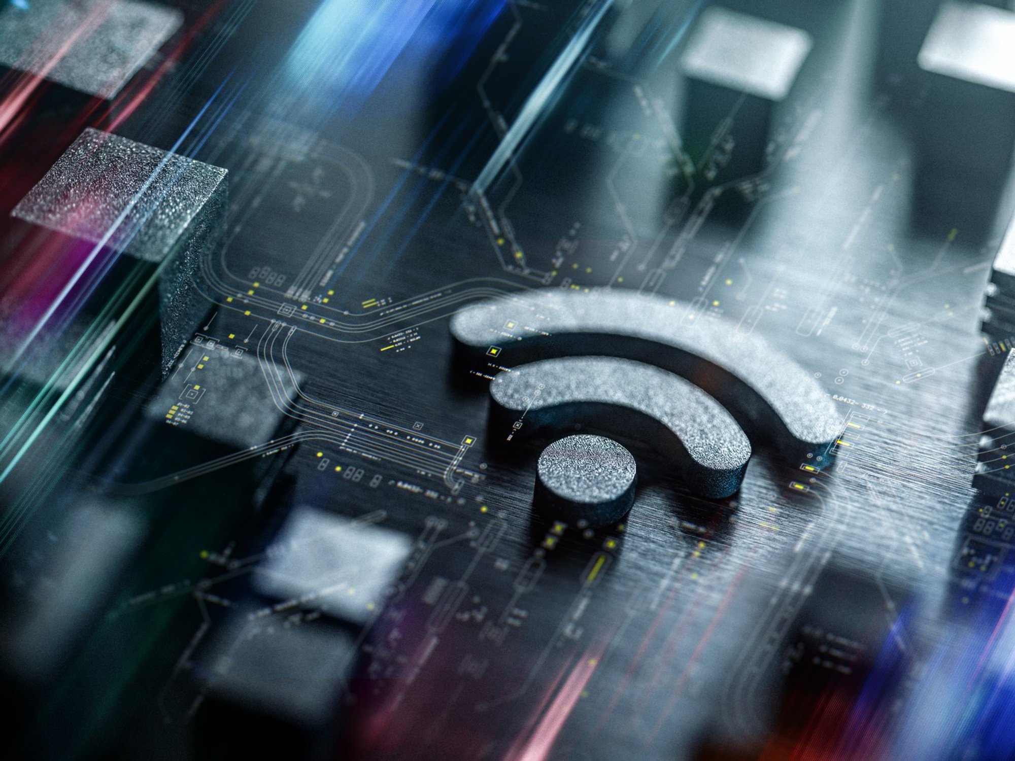 Wi-Fi symbol with digital background