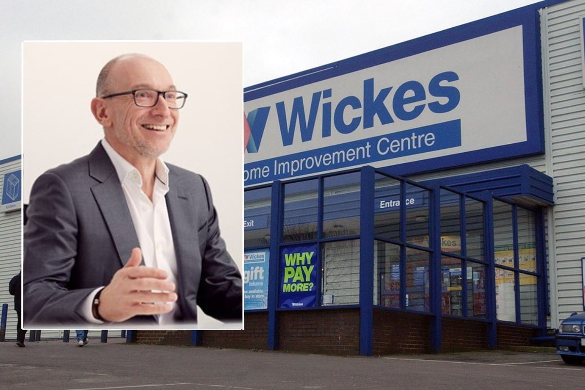Wickes COO Fraser Longden and a Wickes store