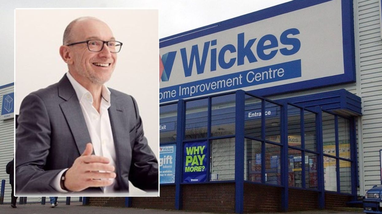 Wickes COO Fraser Longden and a Wickes store