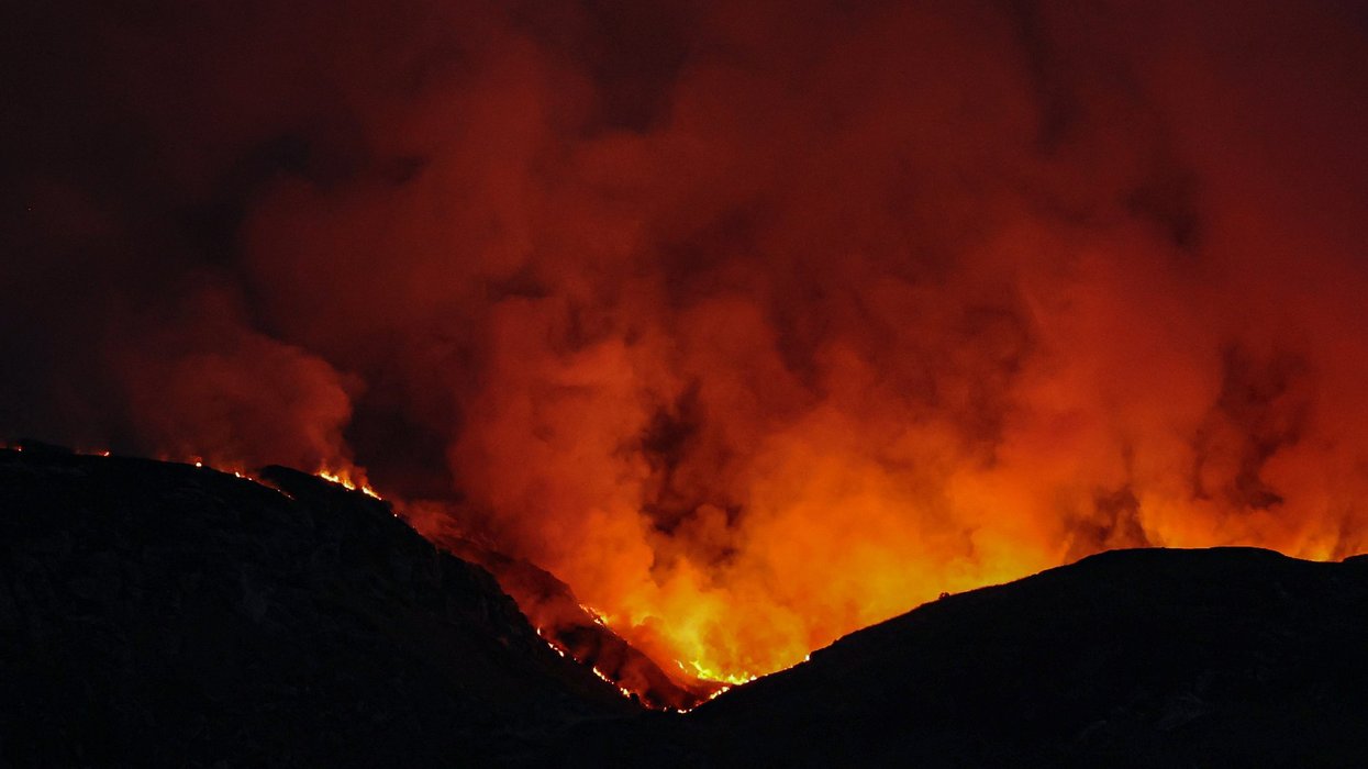 Wildfire in the Isle of Bute in Scotland