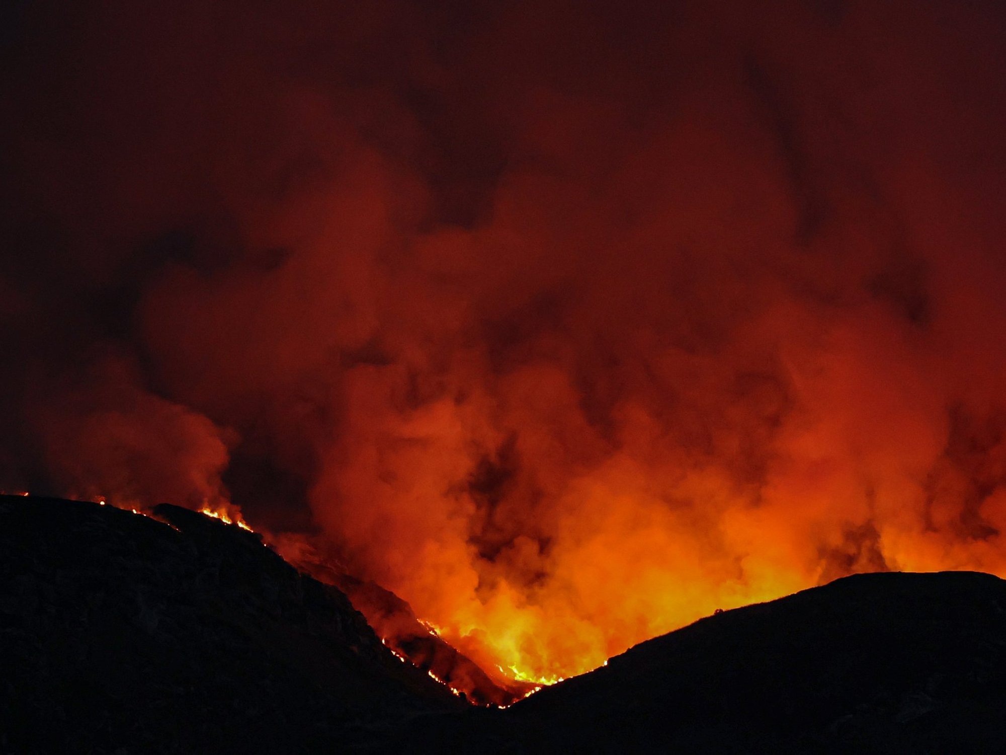 Wildfire in the Isle of Bute in Scotland