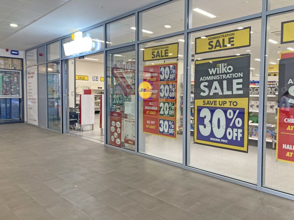 Wilko administration sale signs at store