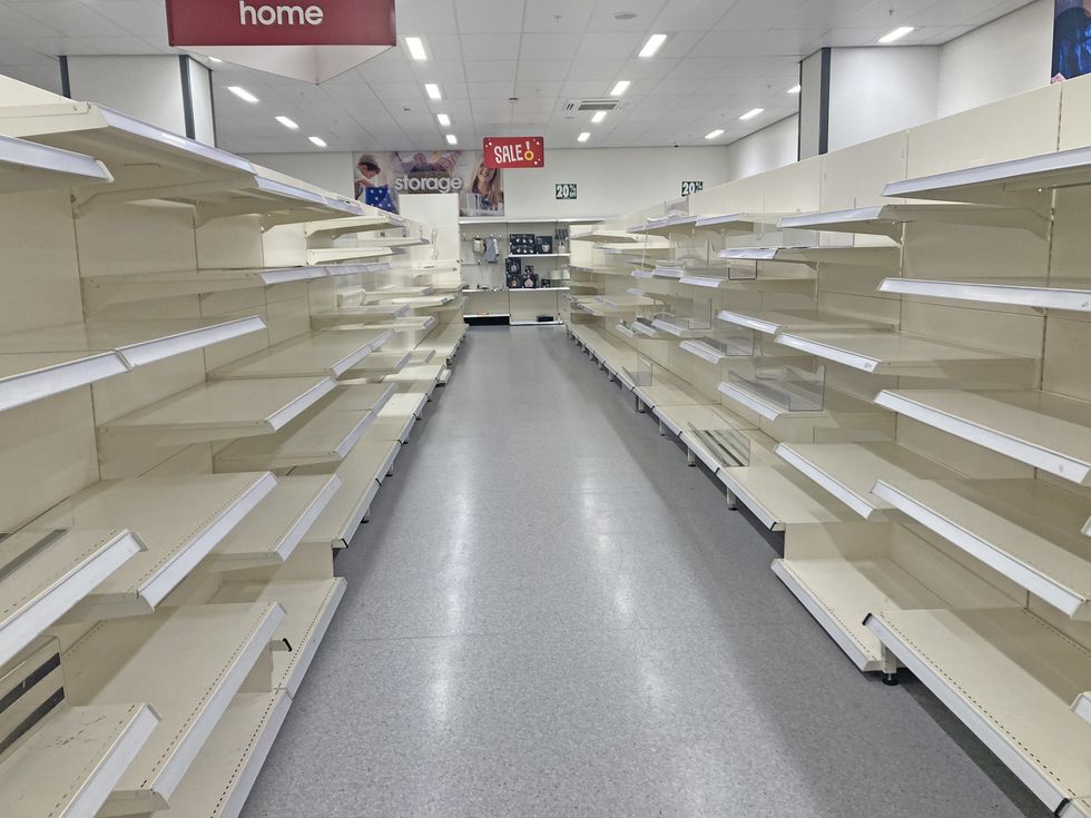 Wilko aisle with no products
