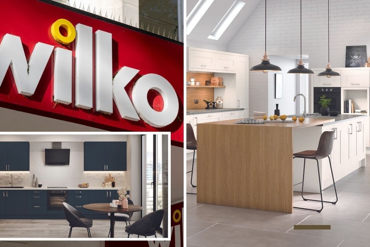 Wilko store sign in pictures and Wilko kitchen examples 