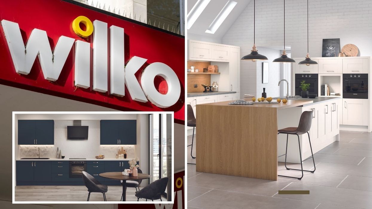 Wilko store sign in pictures and Wilko kitchen examples