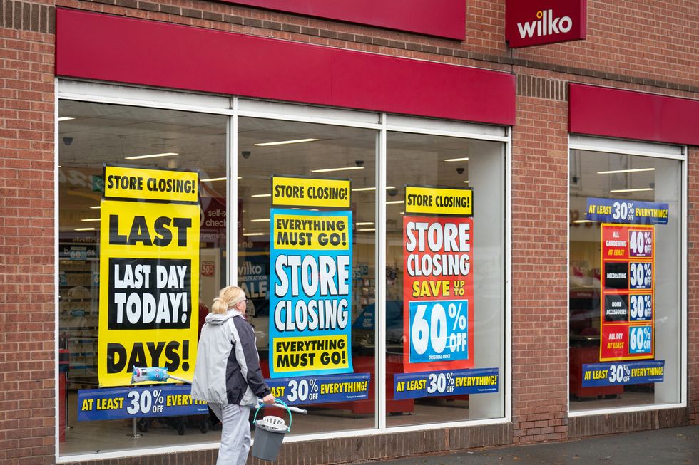 Wilko store with store closing sale sign in window
