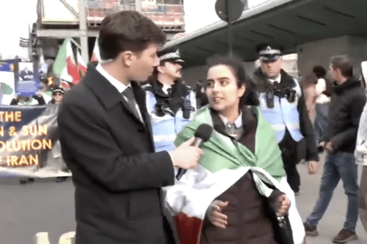 Will Godley and protester