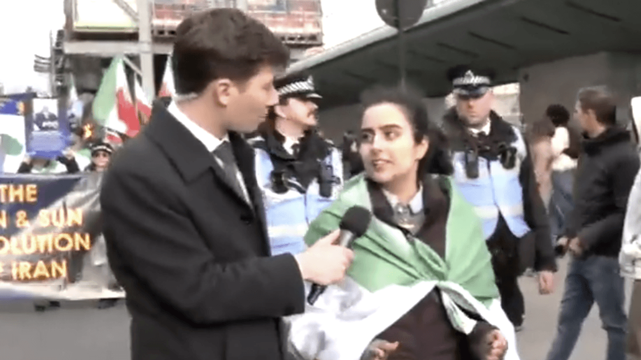 Will Godley and protester