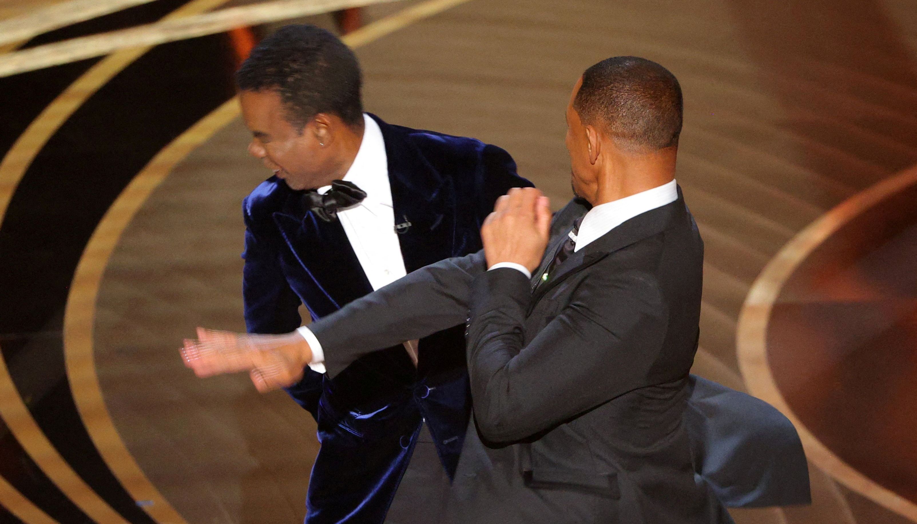 Will Smith hits at Chris Rock during the ceremony