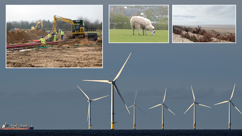 Wind farm/construction of wind farm/sheep/Flyde coast