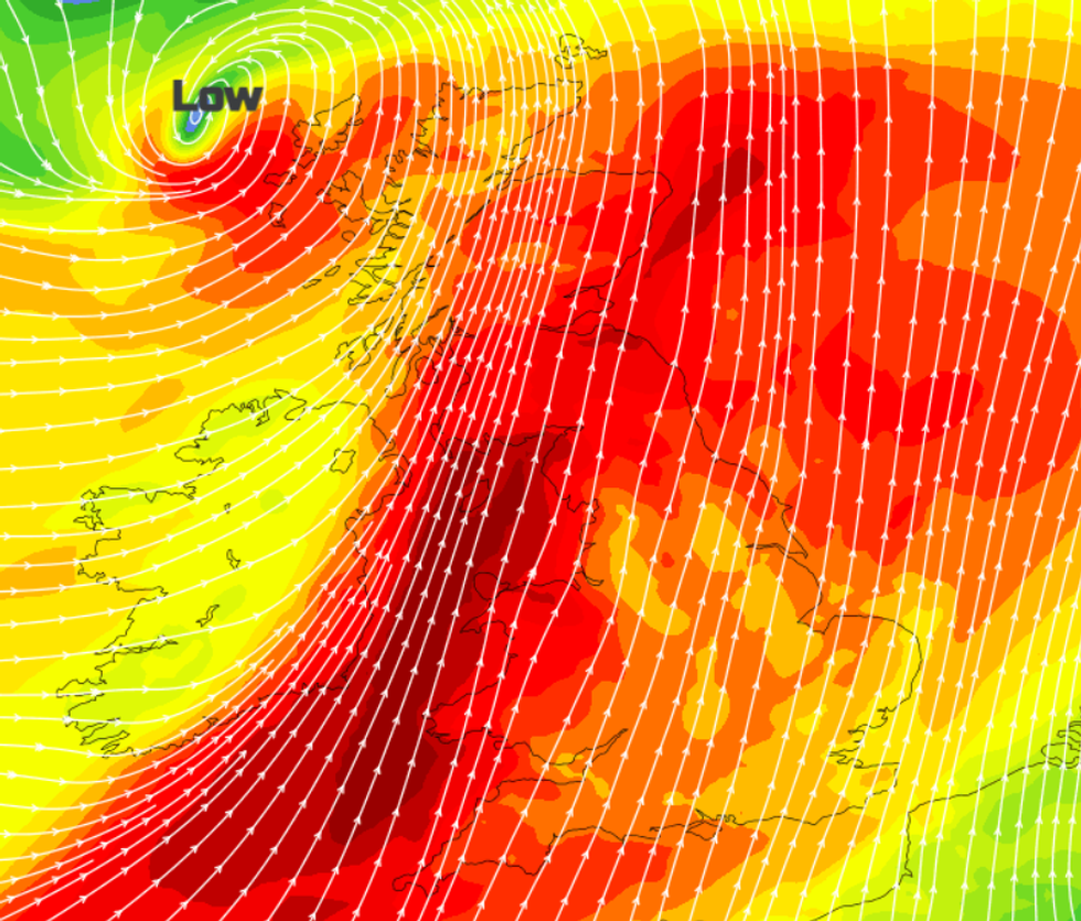 Wind gust map