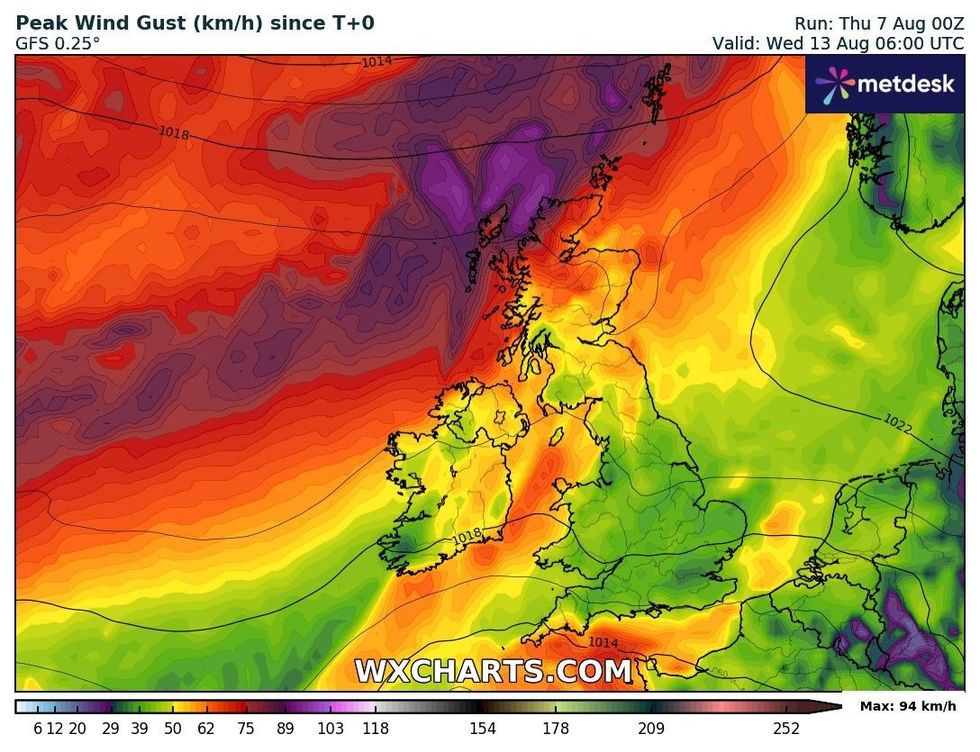 Wind gusts could also tick up as the aftershock of Storm Dexter takes hold