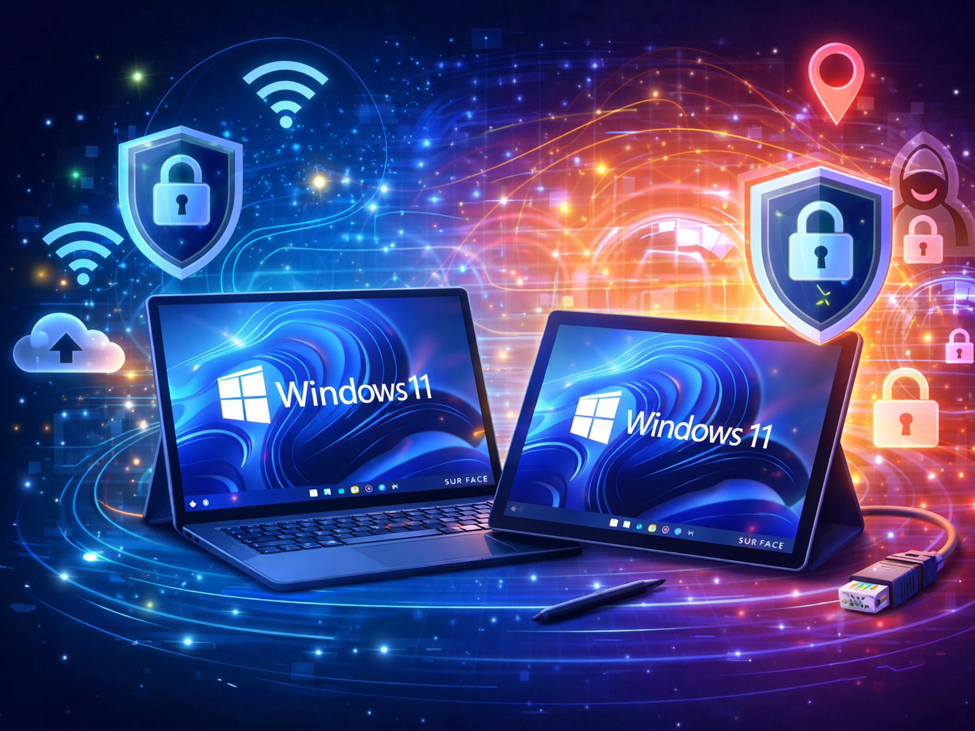 Windows 11 device with ExpressVPN running in the background