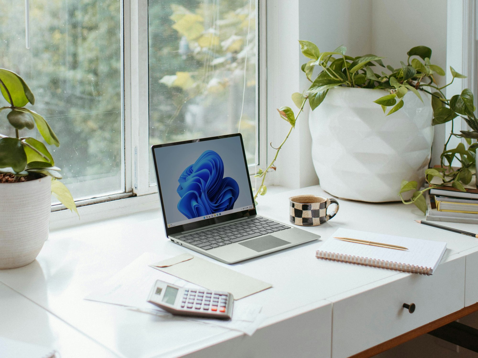 Windows 11 laptop on desk