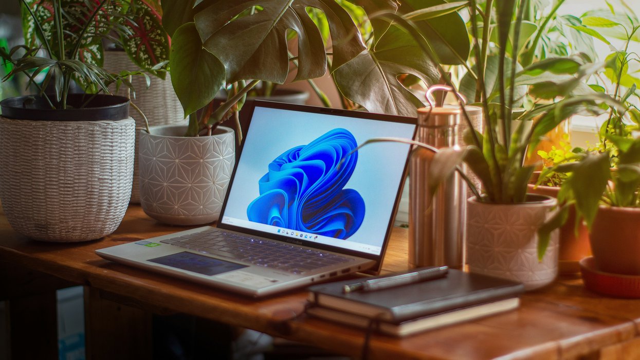 Windows 11 software displayed on laptop sitting on desk