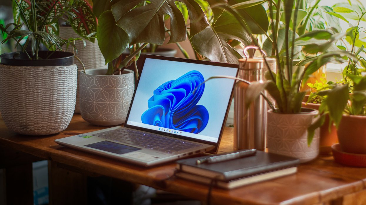 Windows 11 software displayed on laptop sitting on desk