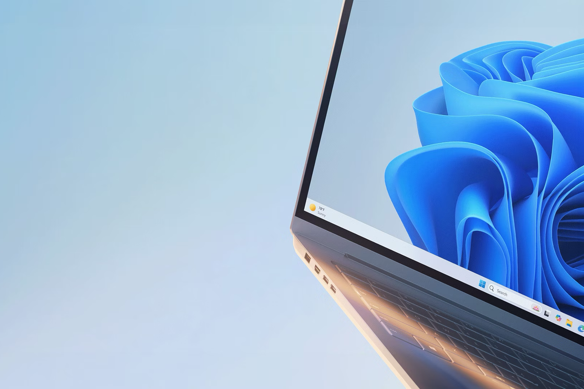 windows 11 wallpaper shown on a laptop PC