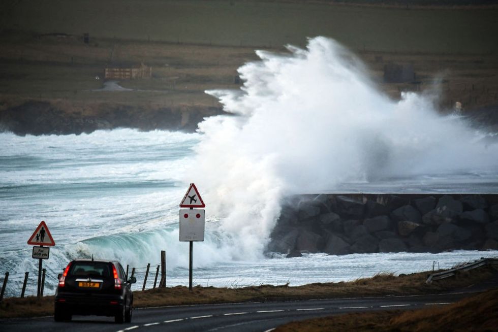 Winds battered northern Scotland this afternoon