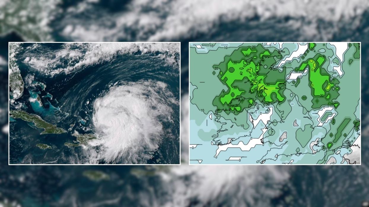 Windy and wet weather map