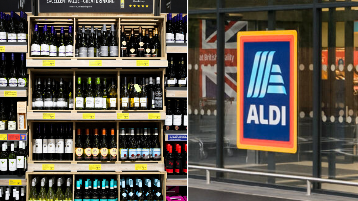 Wine in Aldi / Aldi supermarket sign