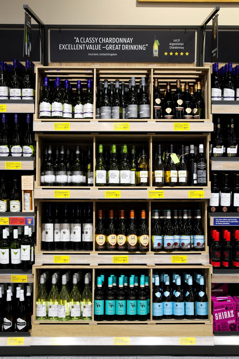 Wine in Aldi supermarket
