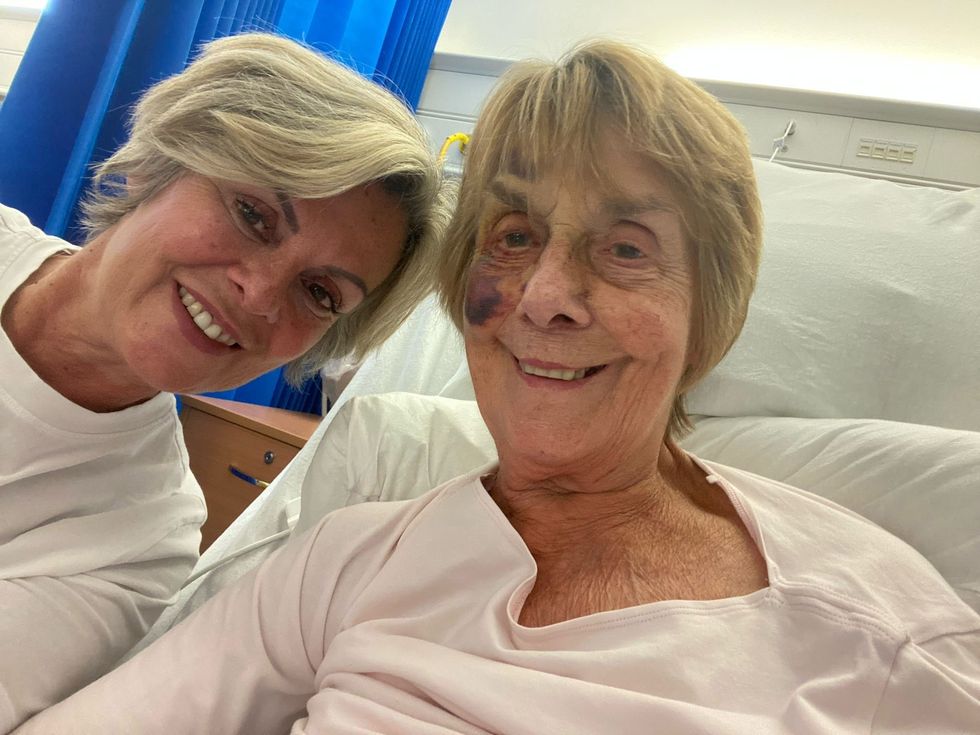 Winnifred Bolland and her daughter Ann Traynor in the hospital