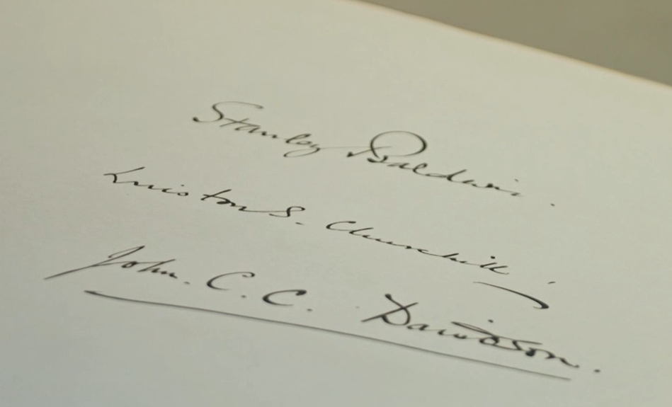 Winston Churchill and Stanley Baldwin signatures