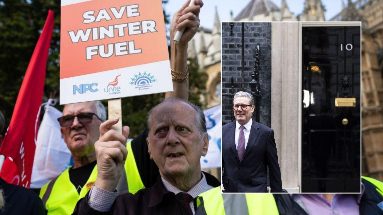Winter Fuel protest and Keir Starmer at Downing Street