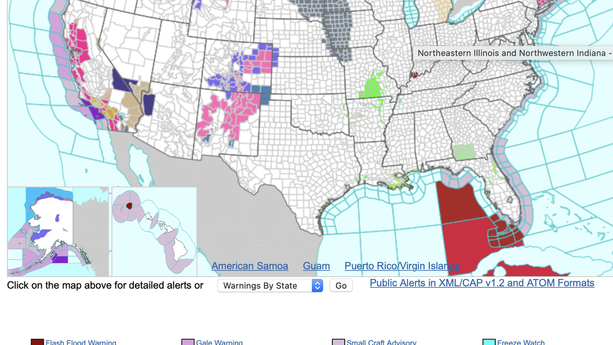 Winter storm advisories (NOAA)