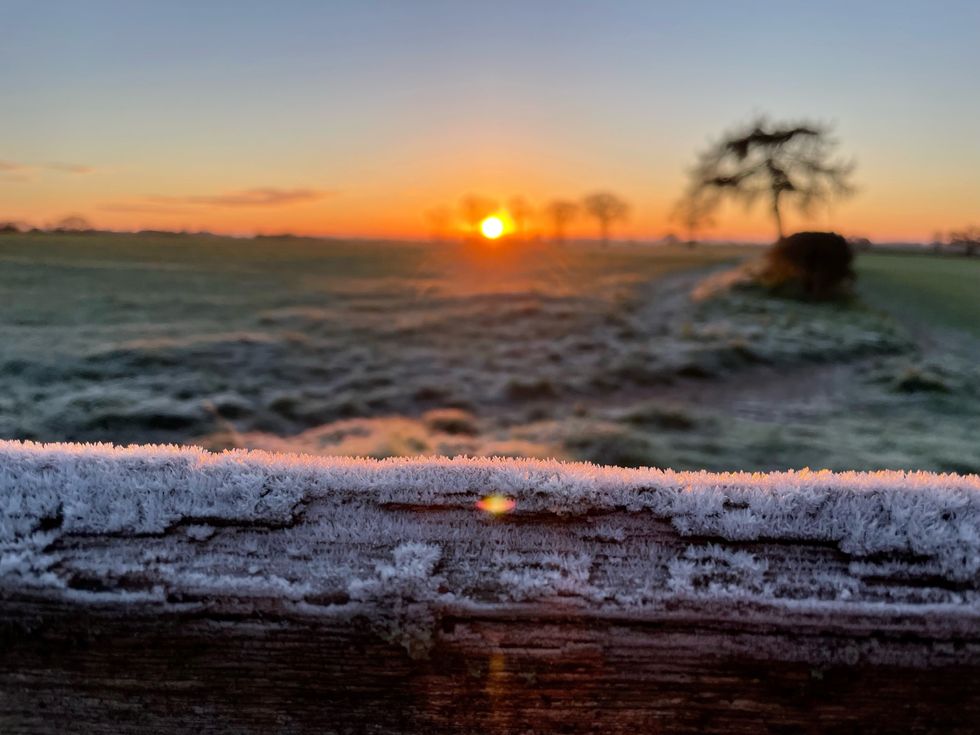 Wintry scenes near Bassetts Pole on the Warwickshire-Staffordshire border,