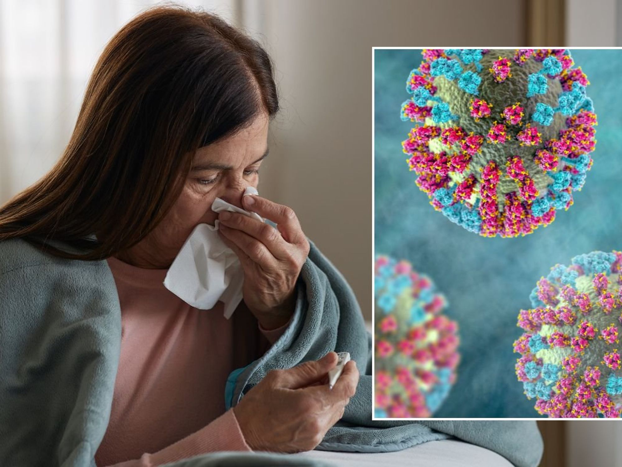 WOMAN AND FLU ILLUSTRATION