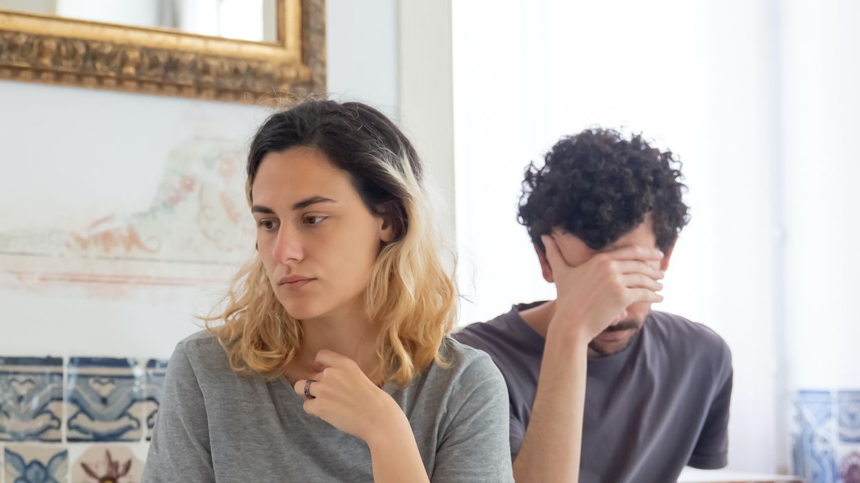 Woman angry with husband