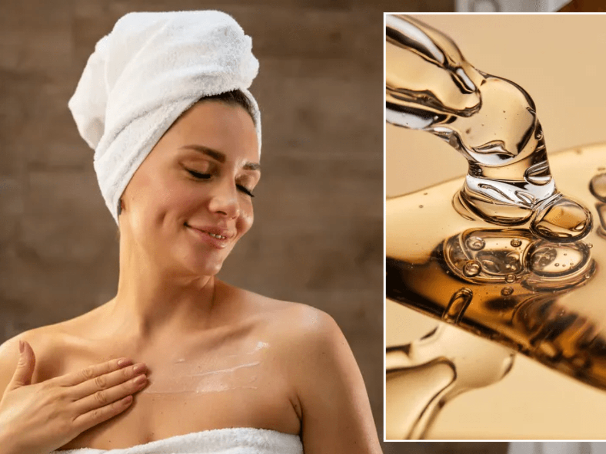 Woman applying moisturiser / vitamin C serum