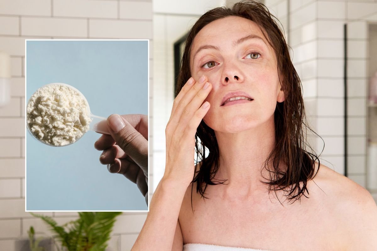 WOMAN APPLYING SKIN CARE