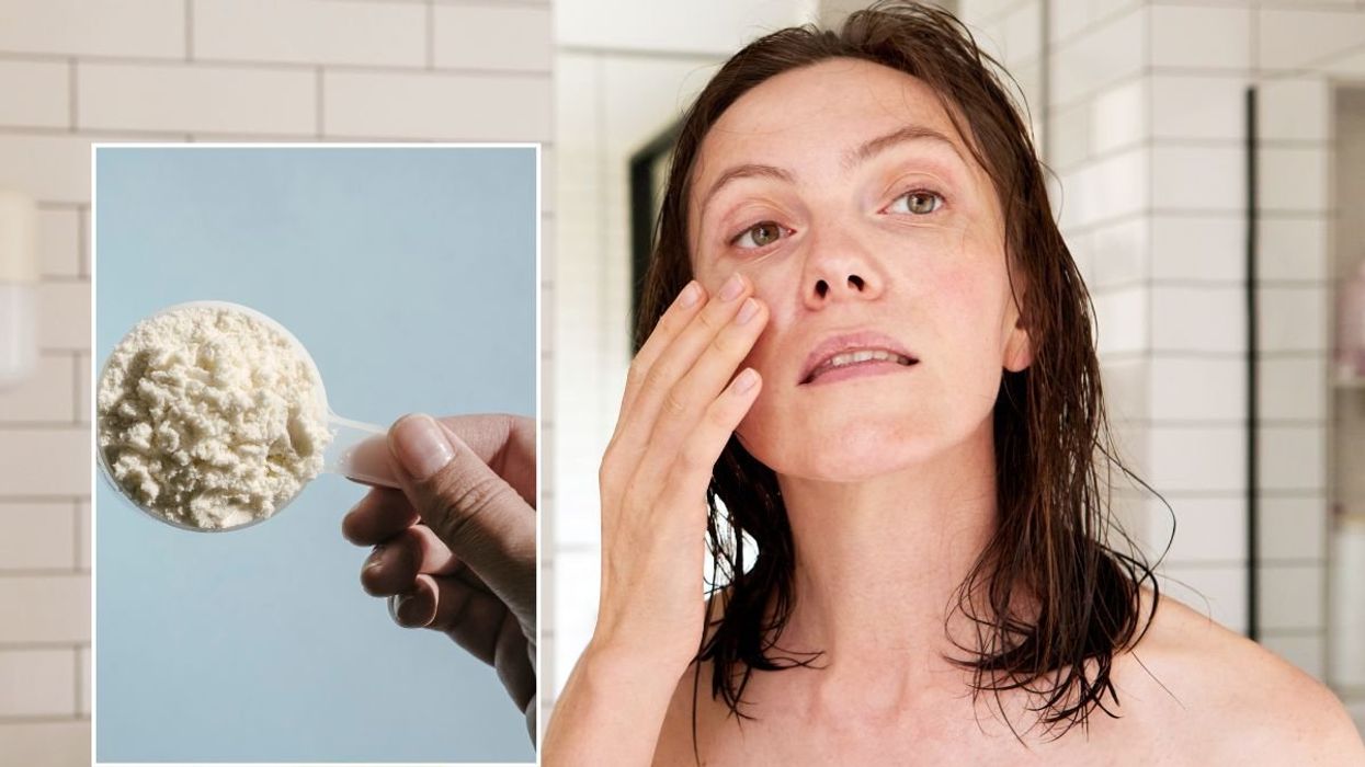 WOMAN APPLYING SKIN CARE