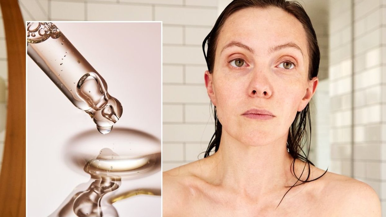 WOMAN APPLYING SKIN CARE