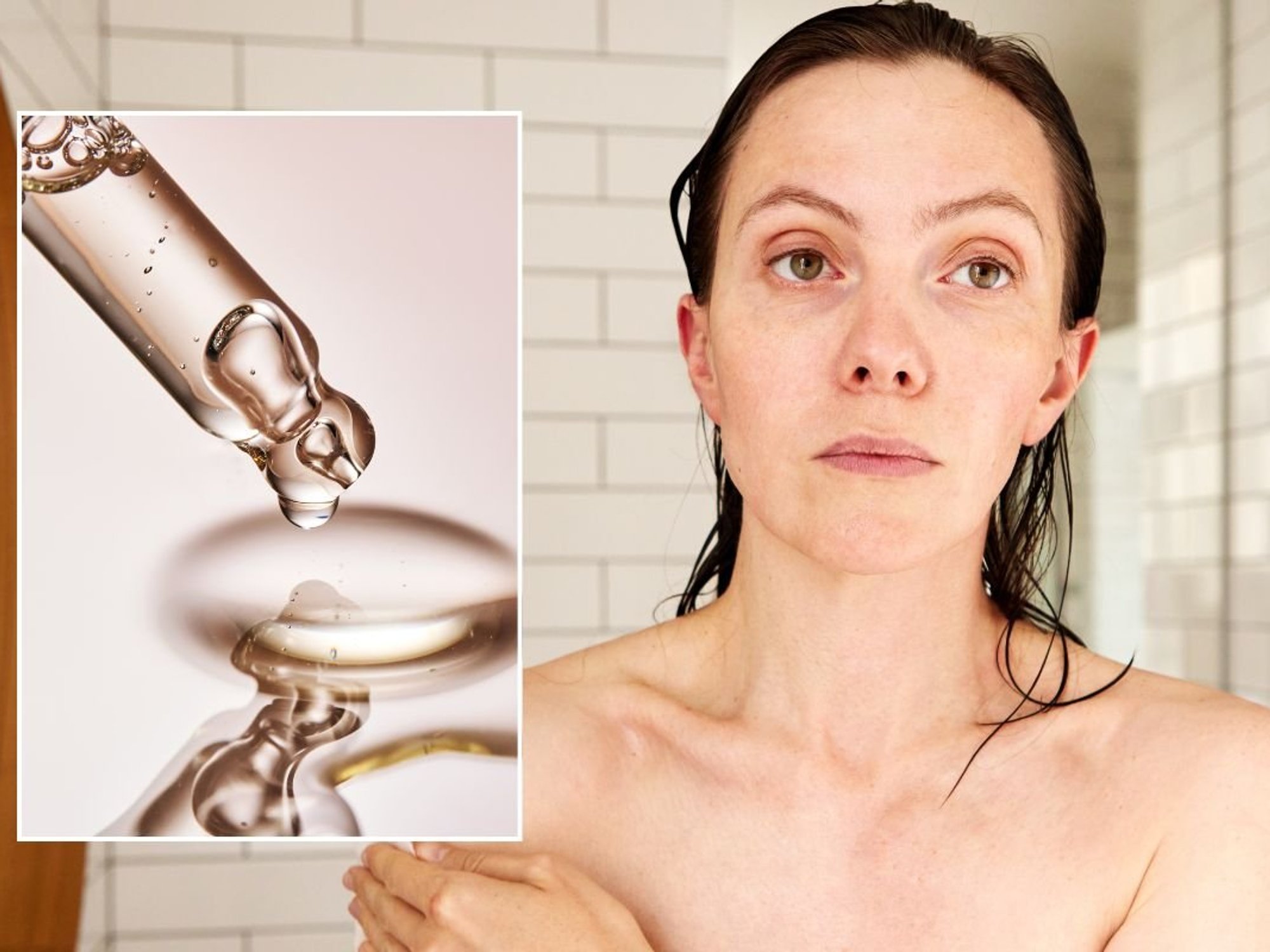 WOMAN APPLYING SKIN CARE