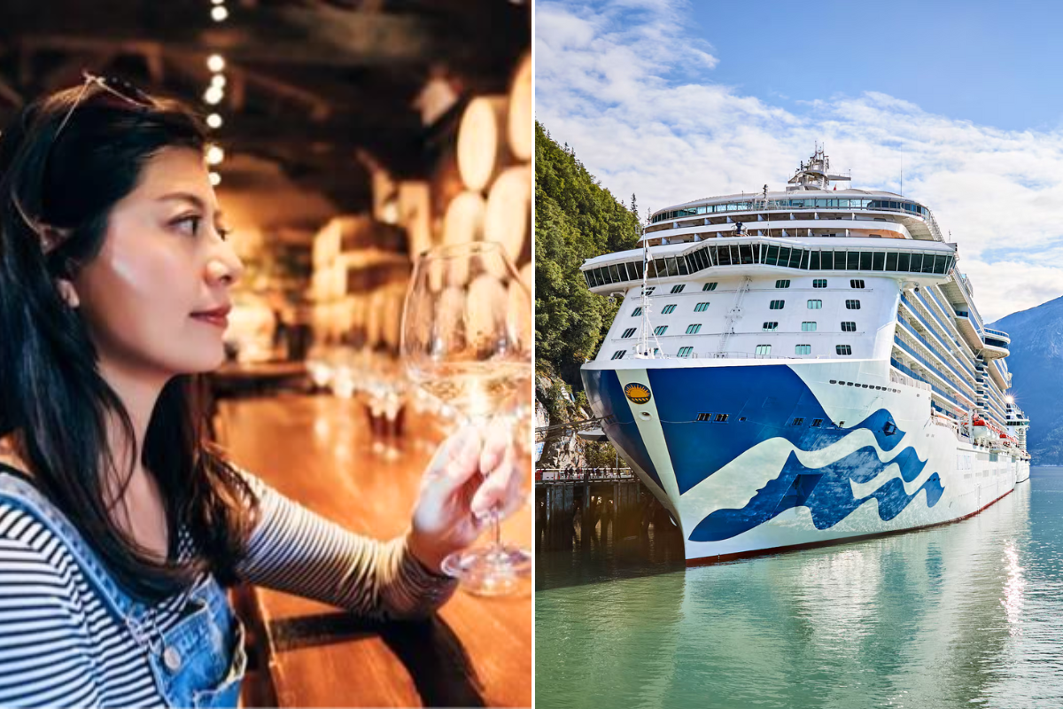 Woman at wine tour / Royal Princess ship