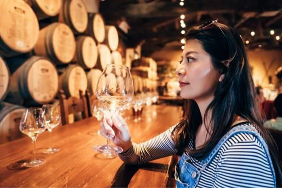 Woman at wine tour