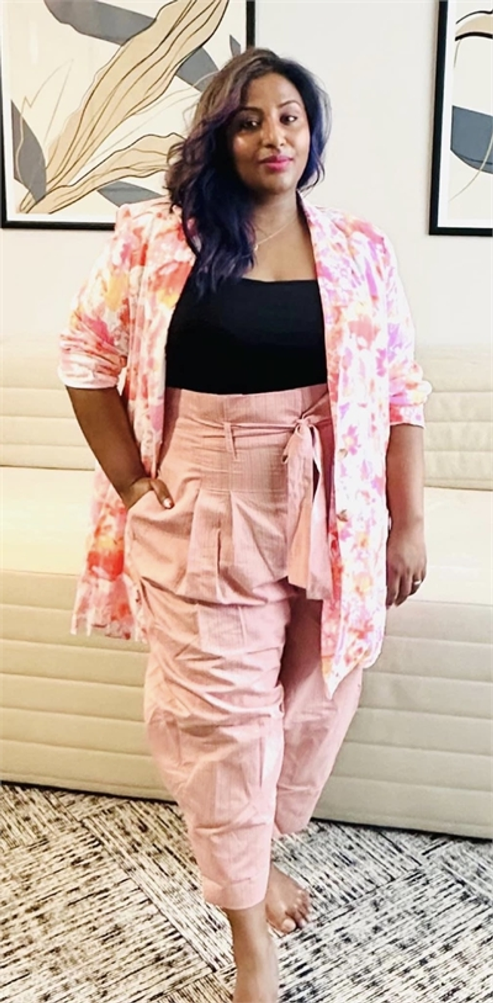 Woman before after weight loss