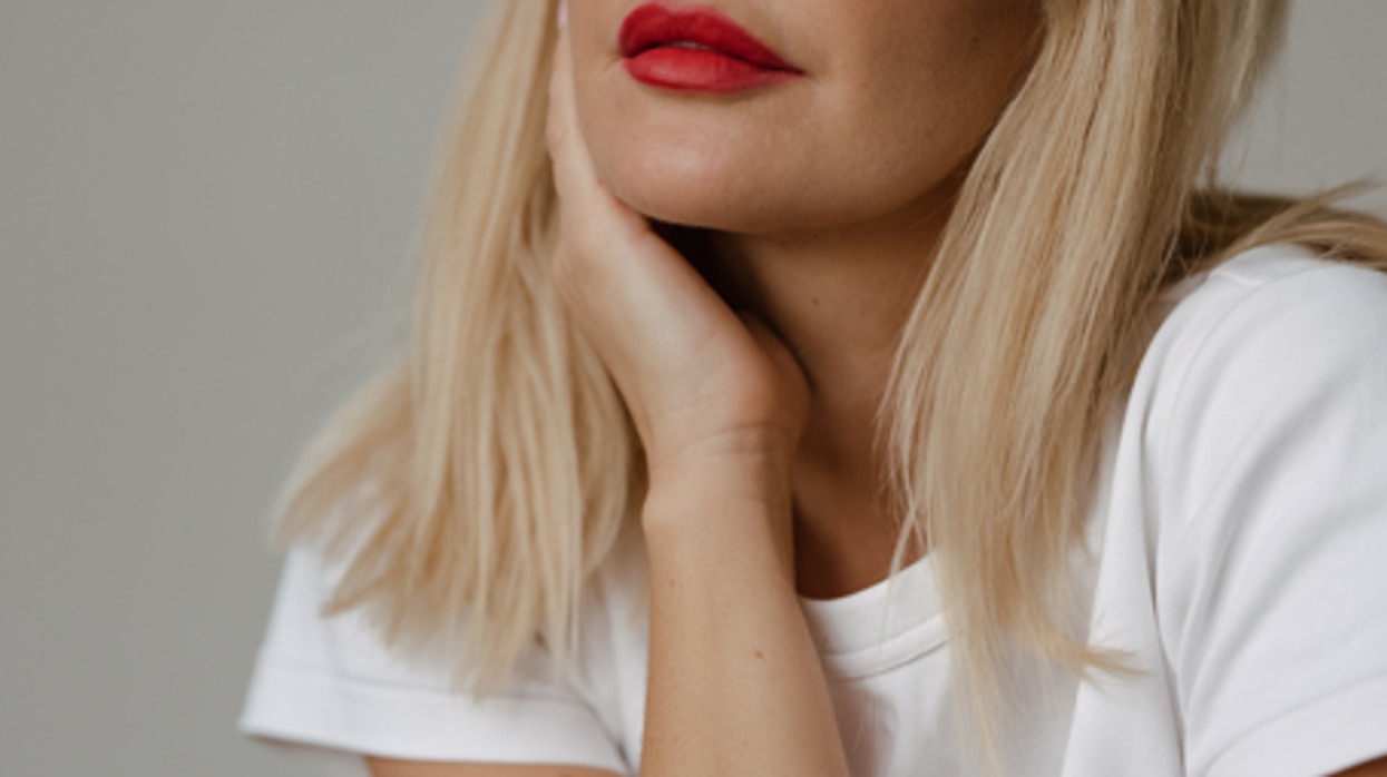 Woman blonde hair