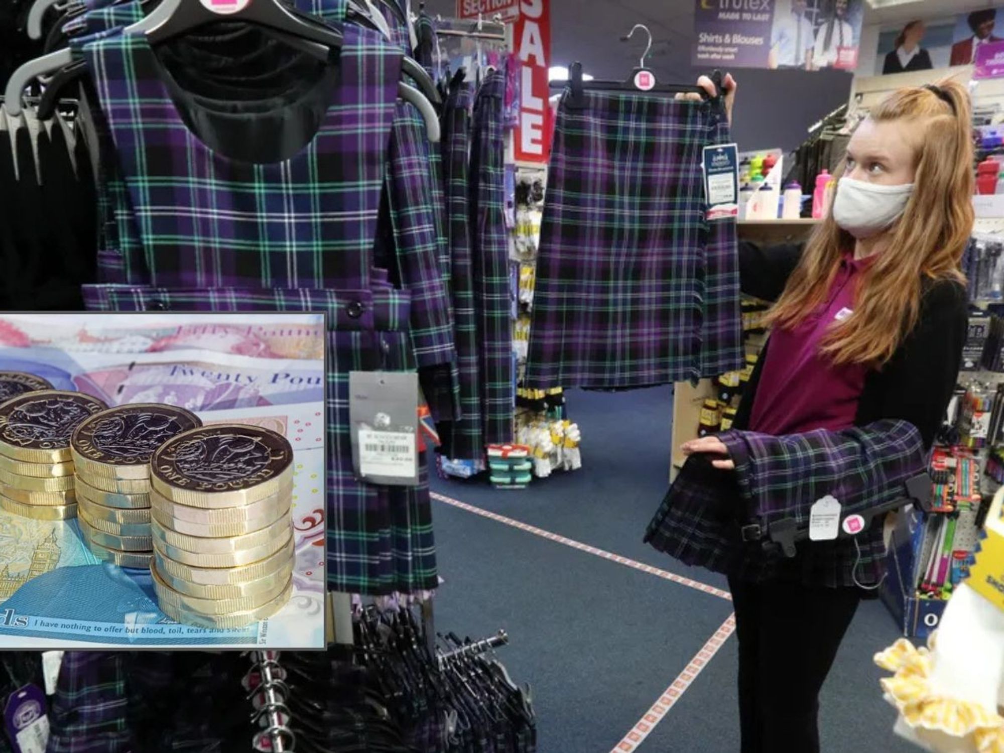 Woman buying uniform