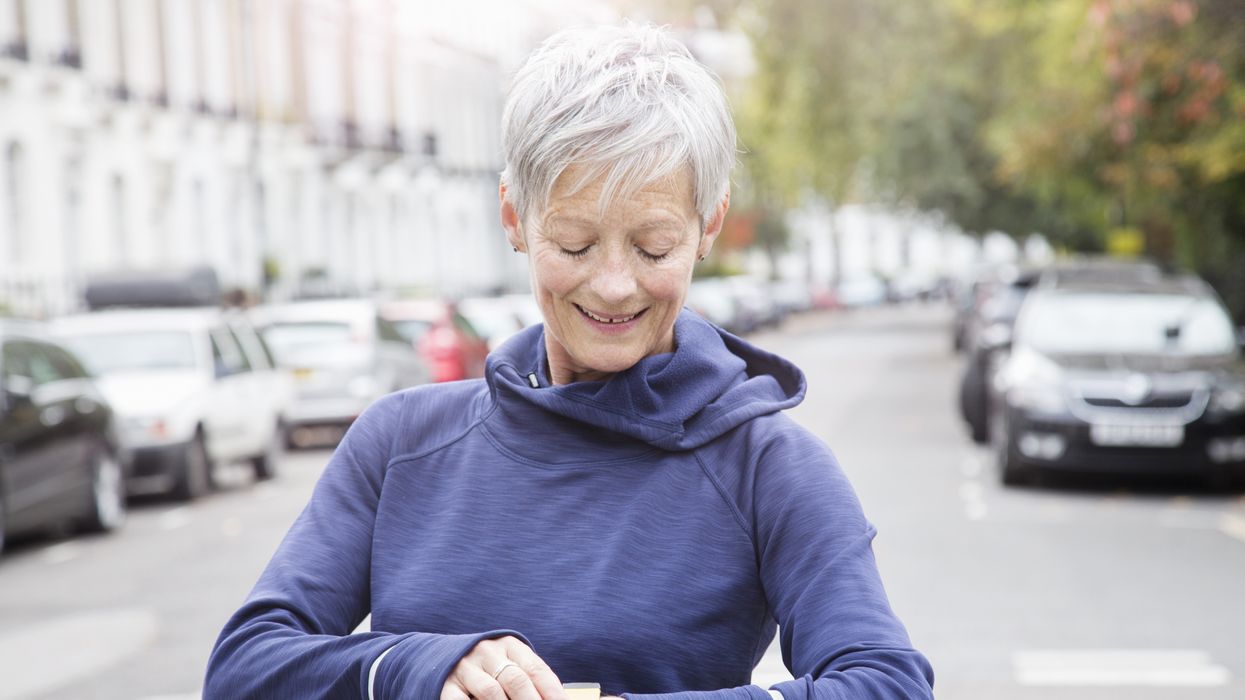 woman checking her heartbeat