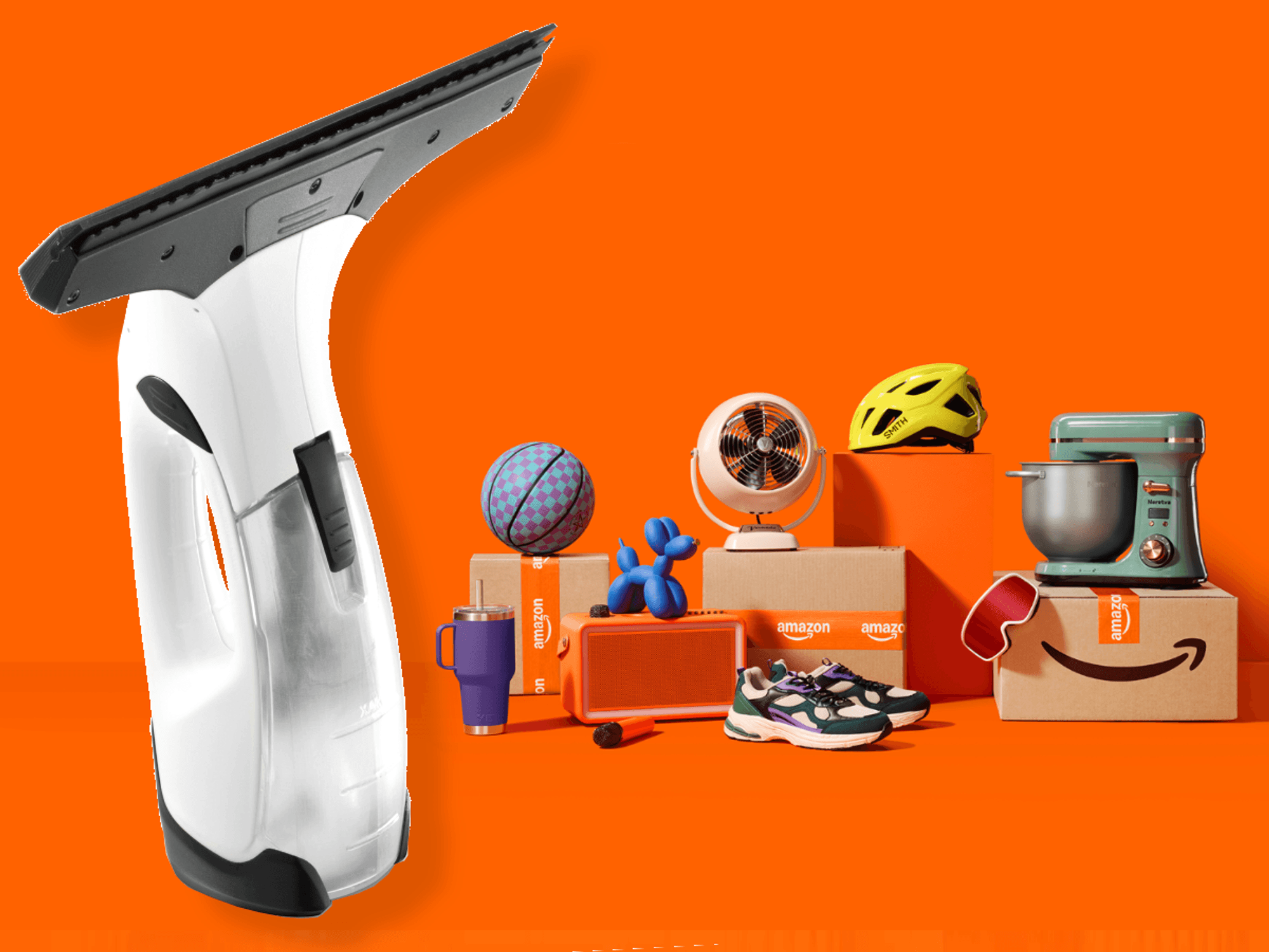 Woman cleaning window with the Kärcher Window Vac WV 5