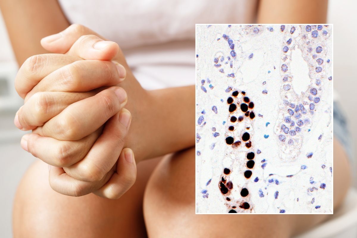 woman clenching hands